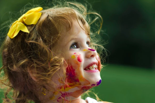 Child with school backpack